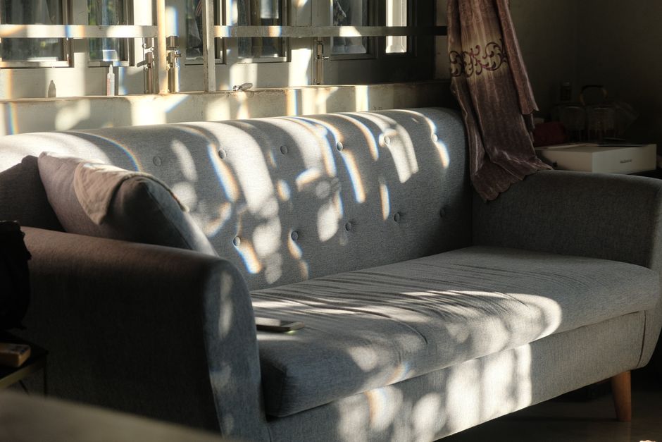 Sunlight streaming through a beautiful new living room window